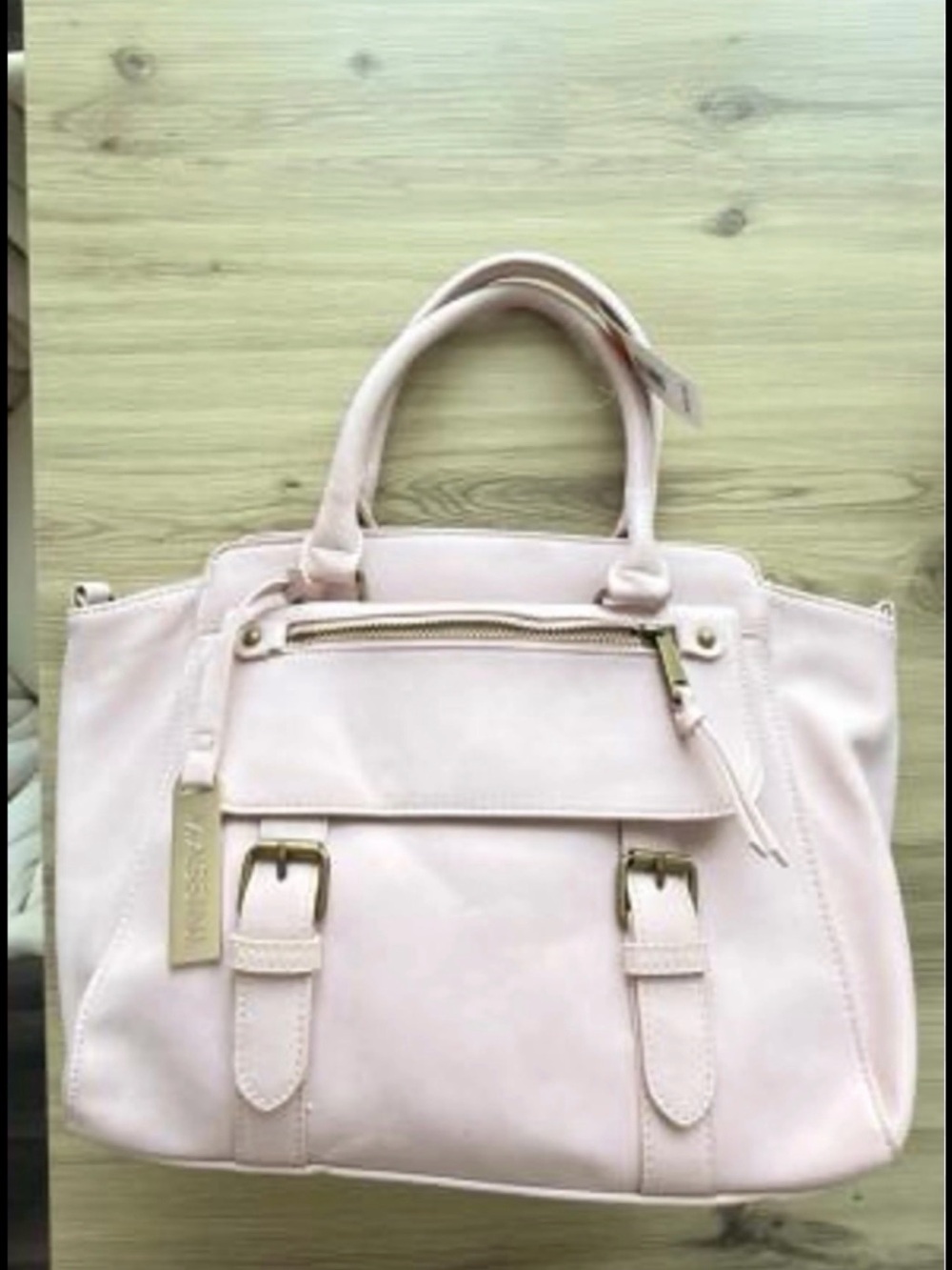 Massini Pale Pink Shoulder Bag with Gold Hardware